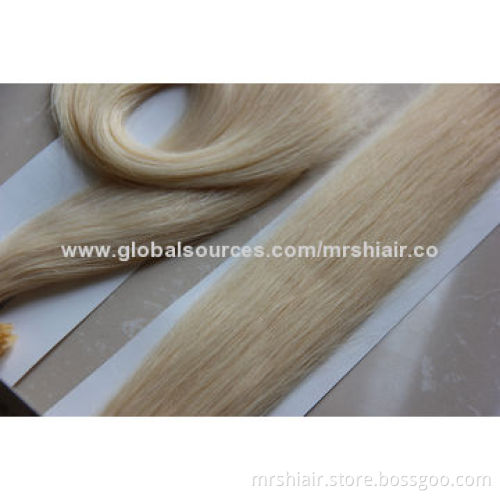 20-inch weight 100g (1g per strand) silk straight blonde pre-bonded in hair extensions